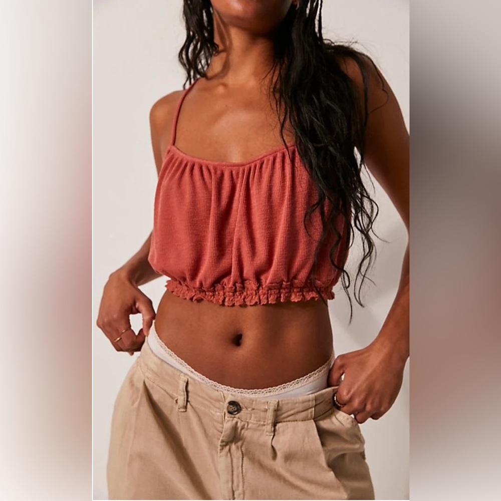 NWT FREE PEOPLE Intimately - Faded Love Cami Color: Sundown Rust